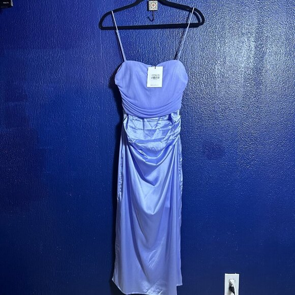 Hello Molly Fortune Seeker Midi Dress Blue Semi-lined Slight-stretch Party - Picture 4 of 15